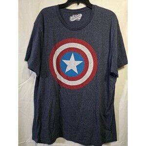 Marvel Captain America Graphic T Shirt Men XXL Blue Old Navy Shield Logo